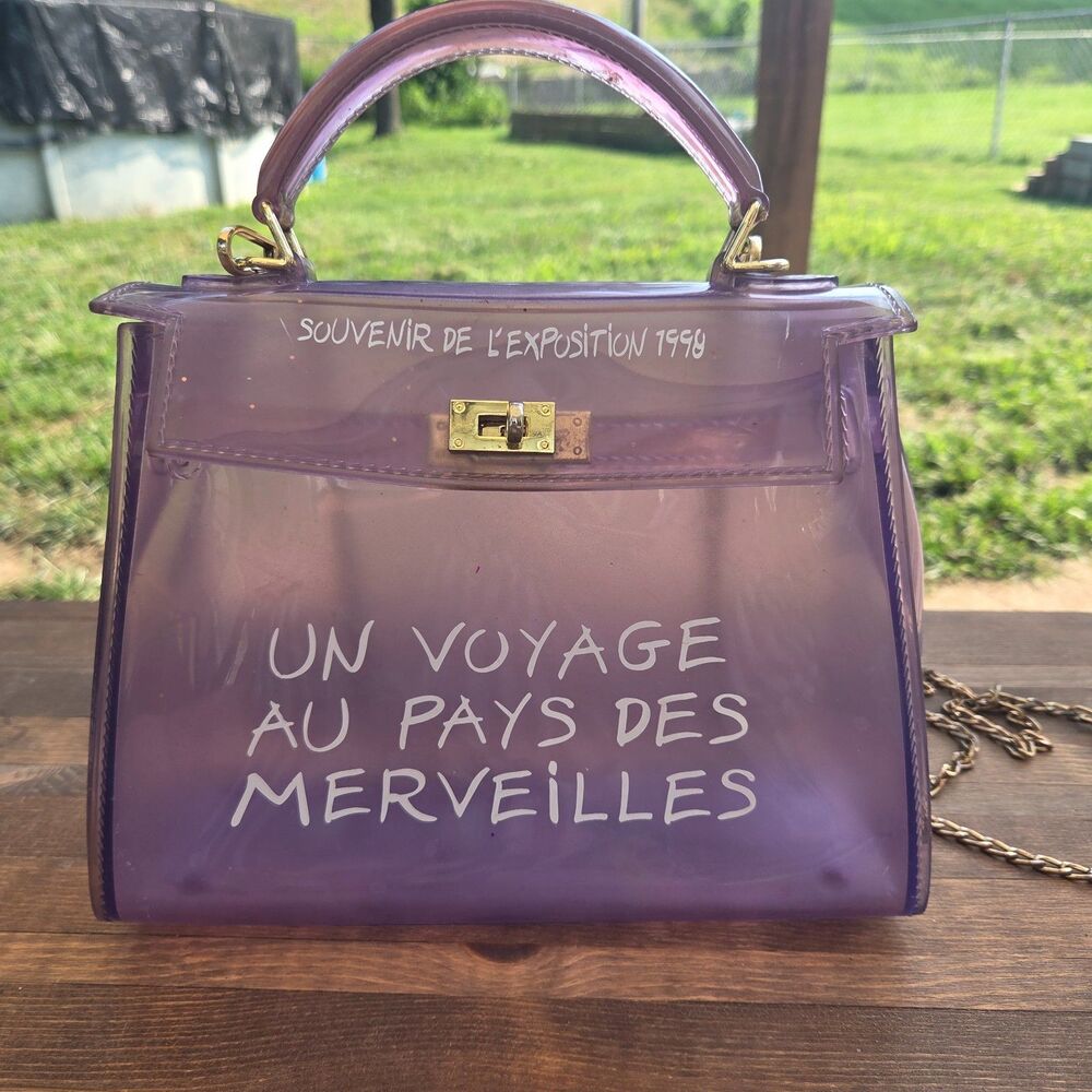 Vintage 1998 Lavender Jelly Purse Un Voyage Wonderland Crossbody Bag